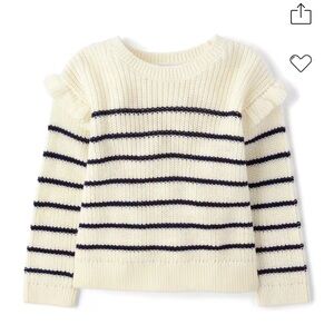 The Children's Place | Cream and Navy Striped Knit Top | 3T
